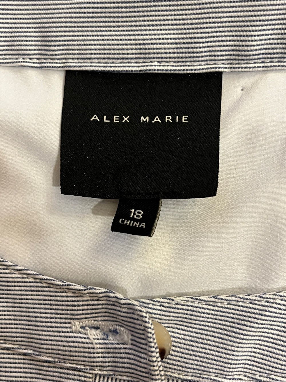 Alex Marie Plus Size Pinstripe Midi Dress. Dropped waist tiered skirt. Cotton 18 - Picture 8 of 12